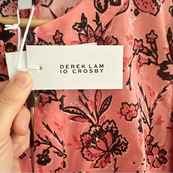 Derek Lam 10 Amelia Floral Gathered Mini Dress Size 2 - Picture 6 of 10